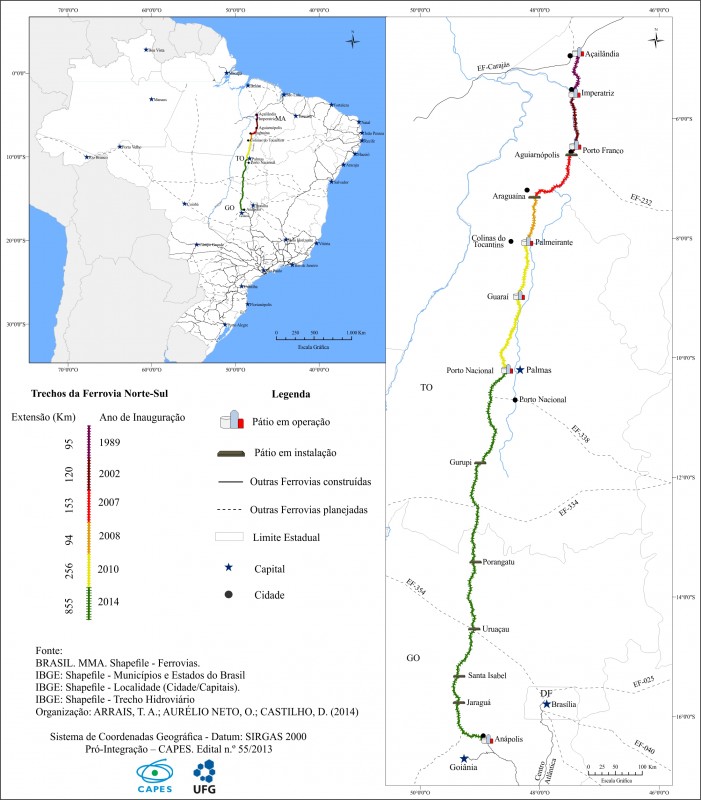 Tramos da Ferrovia Norte-Sul