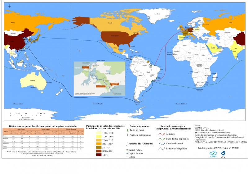 Rotas de exportações a partir do porto de Itaqui (MA)