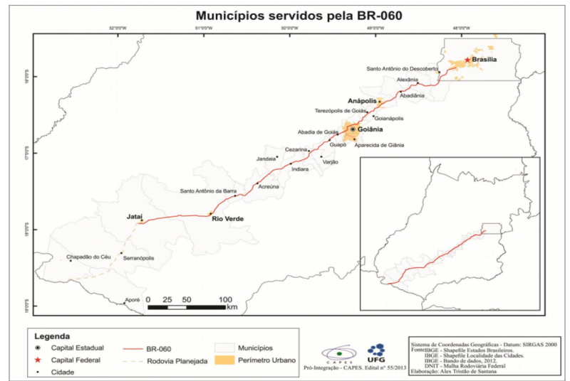 Municípios cortados pela BR -060 em Goiás
